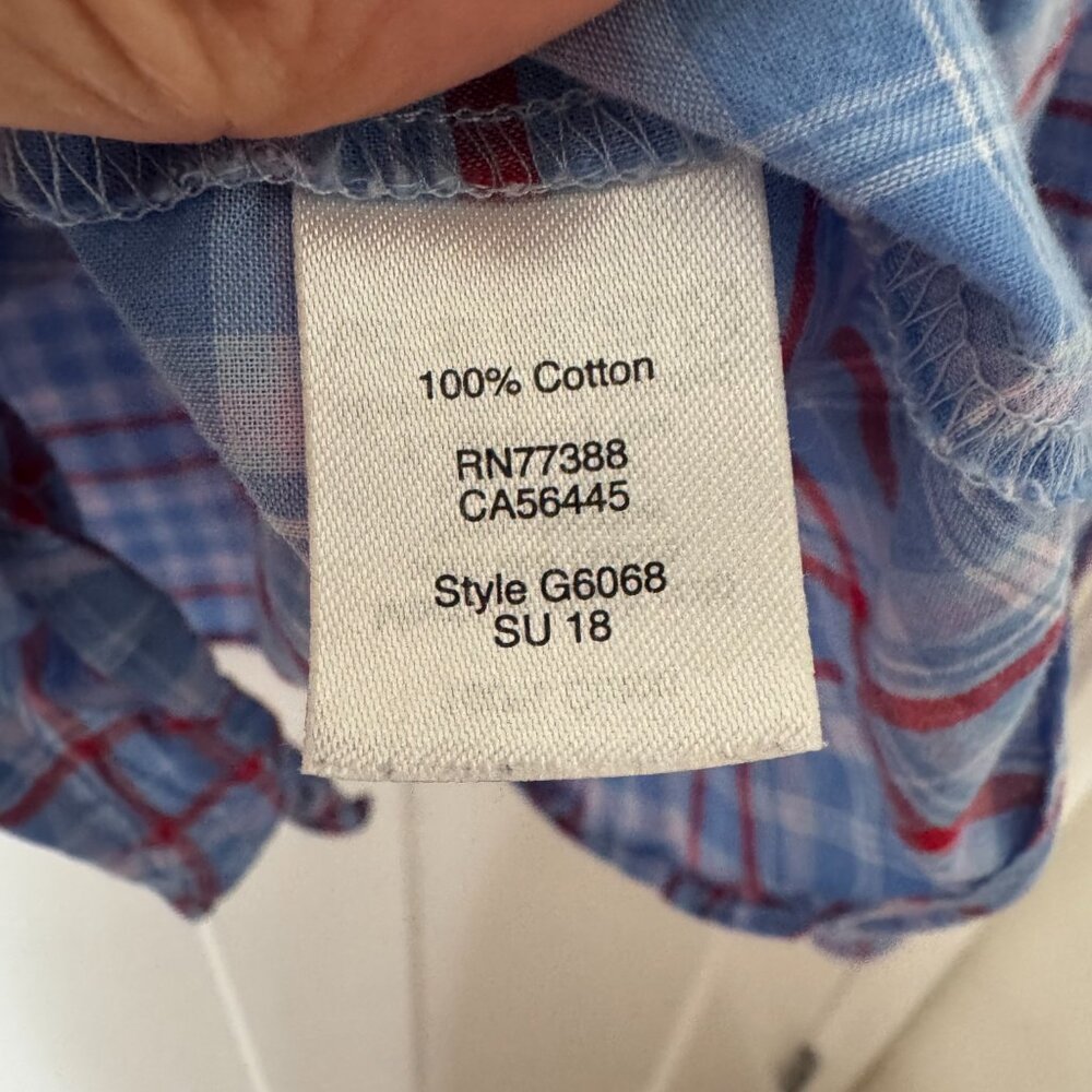 J. Crew plaid tie front button up shirt XL 100% Cotton - Picture 5 of 8